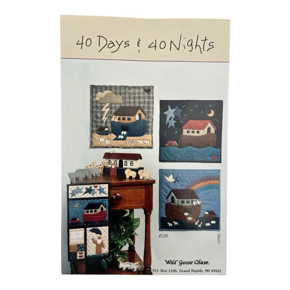 VTG 1990 Wild Goose Chase Quilt Pattern 40 Days 40 Nights Noah’s Ark #118